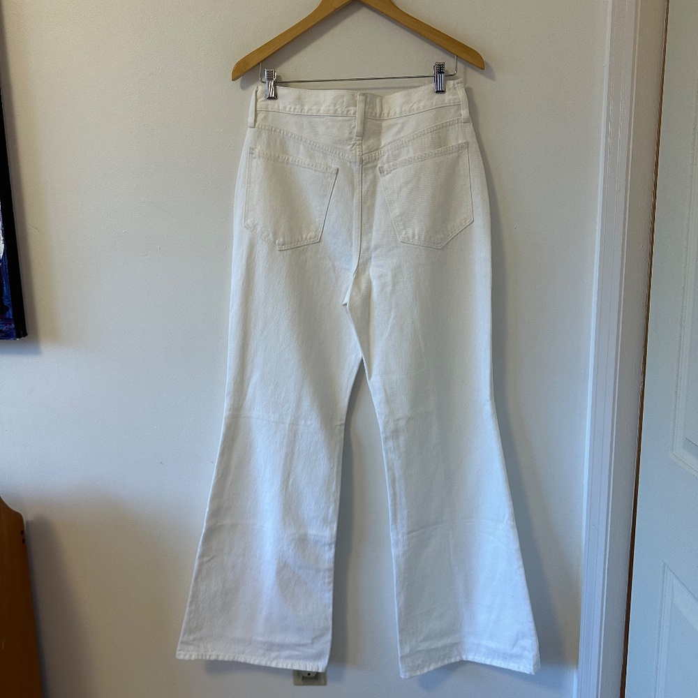 NWT Madewell White Baggy Flare Front Slit Jeans | Size 28 - Picture 9 of 16